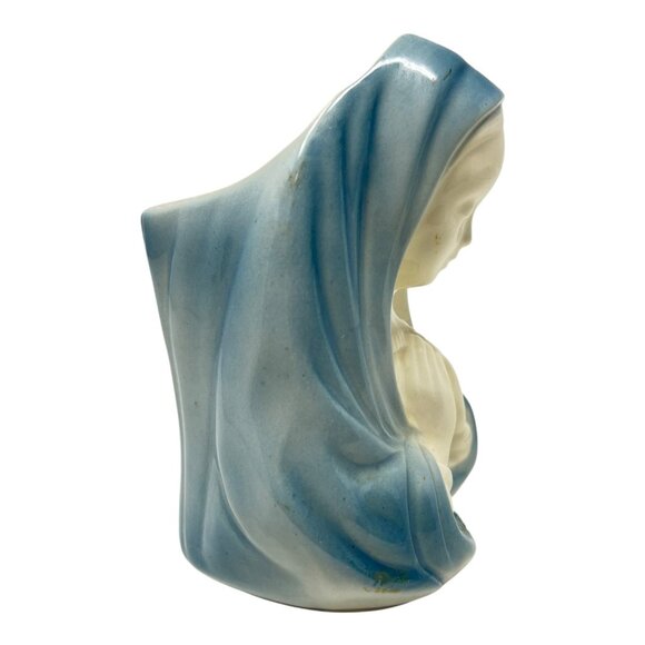 Royal Windsor Madonna Praying Planter Ceramic Blue White Vintage - Picture 4 of 10